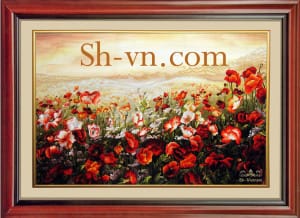 乡村风景画手工刺绣＝罌粟　41＝SHVN 1041 - 130cm x 210cm (2)